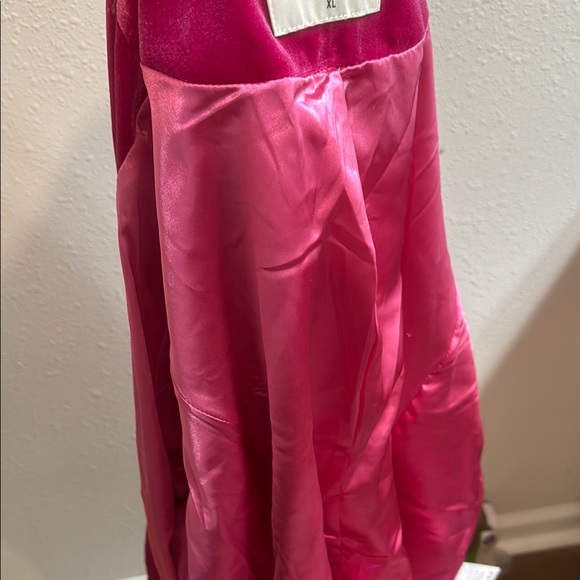 Allegra K Pink Velvet Blazer Tailored Suit Jacket - Picture 6 of 7